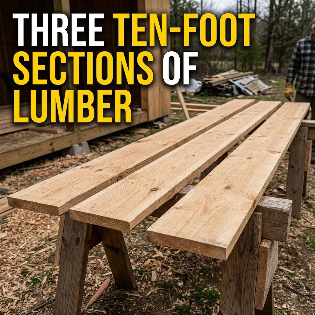 Three Ten-Foot Sections of Lumber