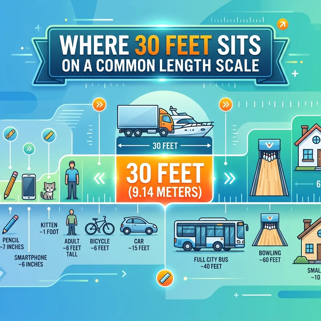 Where 30 Feet Sits on a Common Length Scale