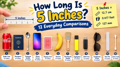 How long is 5 inches? See 12 everyday objects that help visualize 5 inches with simple comparisons.