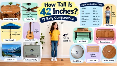How tall is 42 inches with 12 easy everyday comparisons and conversions to feet, cm, mm, and meters