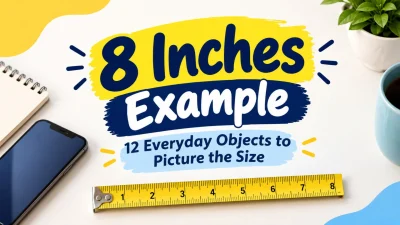 8 inches example with a measuring tape and everyday objects to visualize the size